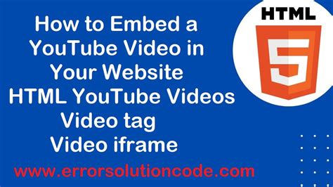 Image result for How to Add YouTube Video in HTML Doc