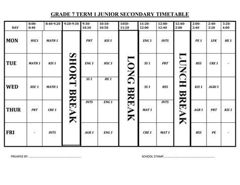Afbeeldingsresultaten voor +Class Timetable Sample