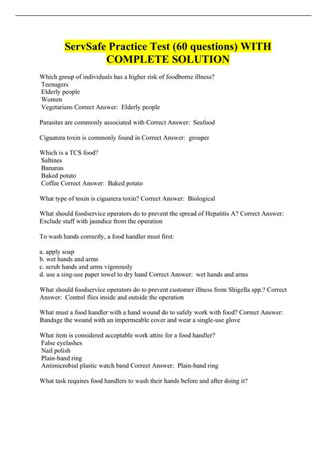 Image result for Safe Serve Practice Test