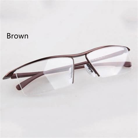 Half rim Glasses Titanium Eyeglasses Frame Men Opt... – Grandado