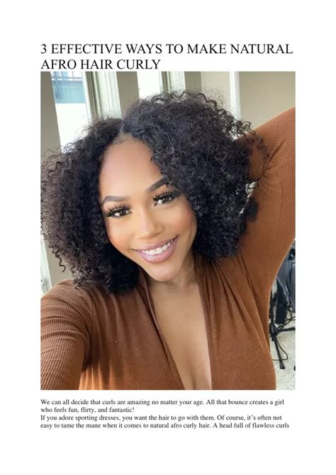 Toradh íomhá ar How to Make Afro Hair Curly