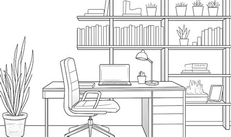 Image result for Computer Desk Drawing with Cabnet