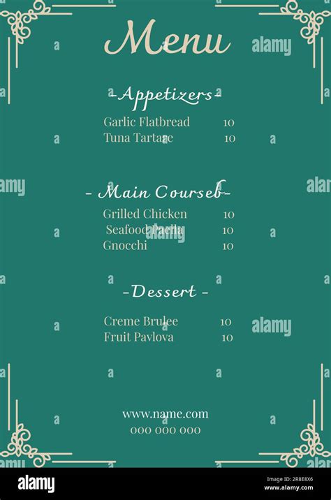 Image result for Example of Main Course in a Menu