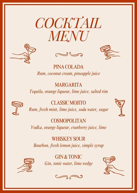 Image result for Cocktail Menu Layout Ideas