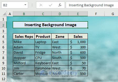 Image result for How to Insert Background Image in Excel