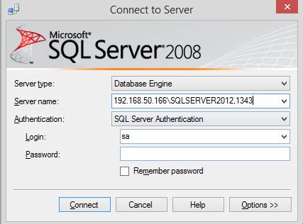 Afbeeldingsresultaten voor SQL Management Studio Connect to Remote Server