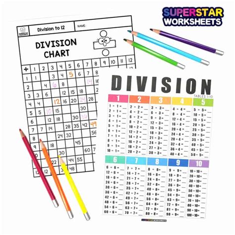 Division Chart - Superstar Worksheets