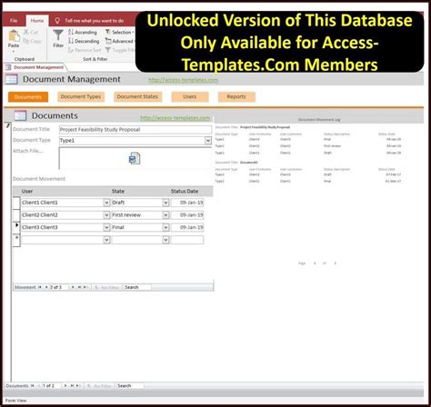 Image result for Client Access Database Template