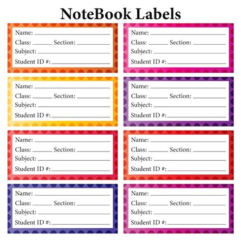 Toradh íomhá ar Notebook Subject Label Design Editable