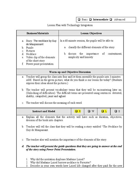 Image result for Lesson Plan with Technology Integration Samples