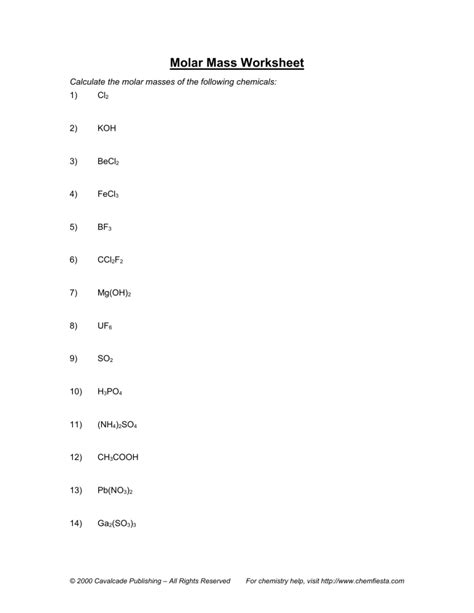 Image result for Molar Mass Worksheet Answer Key