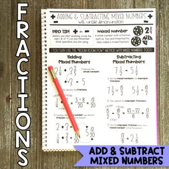 Image result for Adding Mixed Numbers Anchor Chart