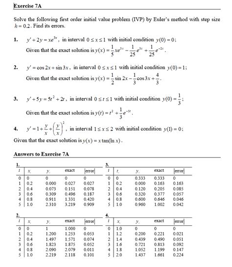 Image result for Solev the Following First Order Initial Value Problem