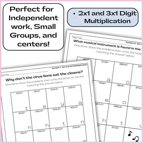 Image result for Doudle Digit Multiplication Riddle Worksheet