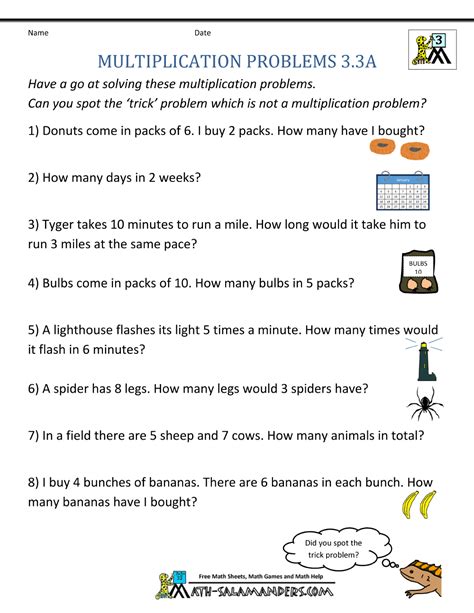 Toradh íomhá ar Multiplication Word Problem for Grade 1