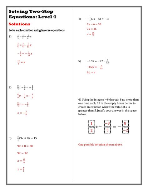 Image result for Two-Step Equations Worksheet 7th Grade
