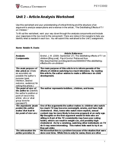 Image result for Magazine Article Analysis Worksheet