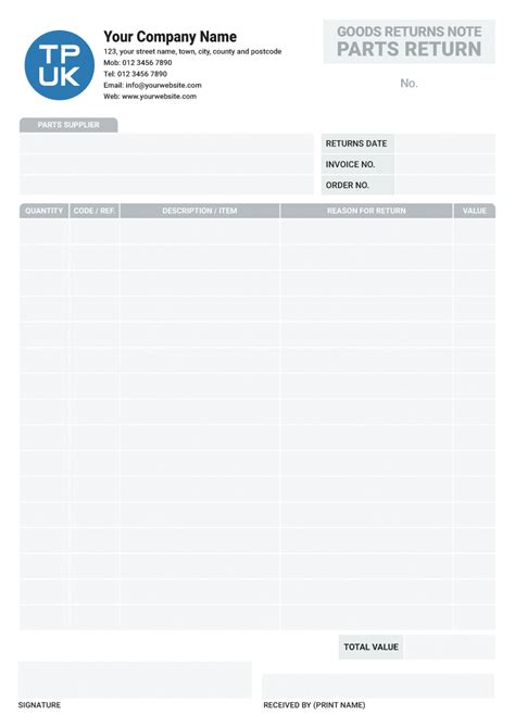 Toradh íomhá ar Return Part Form