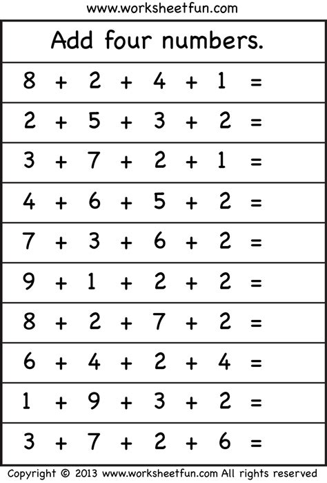Toradh íomhá ar Adding 4 Digit Numbers Worksheet