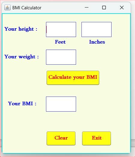 Toradh íomhá ar Java BMI Cm