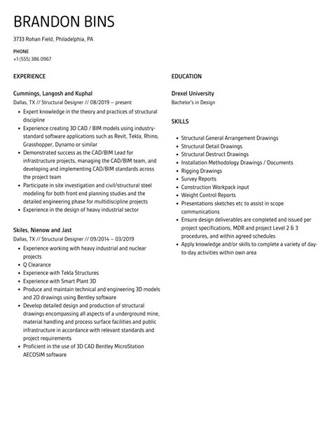 Structural Projectleader Resume Sample に対する画像結果