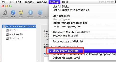Toradh íomhá ar Mac Disk Partitions