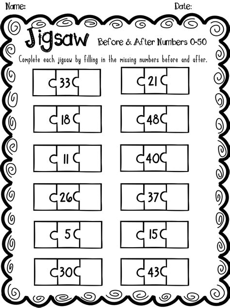 Before and After Numbers Worksheet に対する画像結果