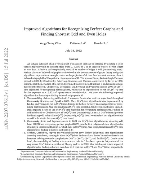 Toradh íomhá ar Perfect Graph Algorithms