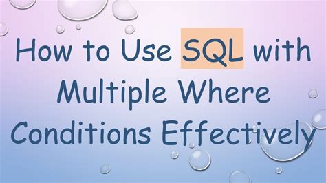 Image result for Multiple Where SQL