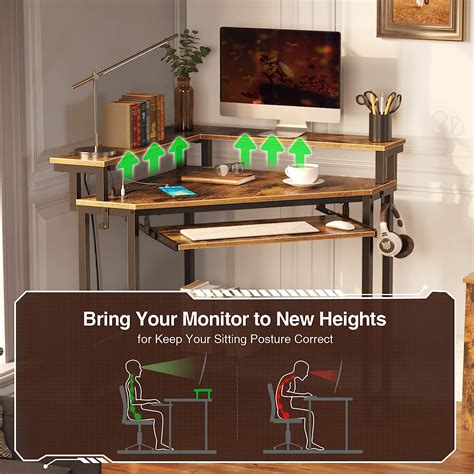 Small Computer Desk with Keyboard Tray Monitor Stand에 대한 이미지 결과