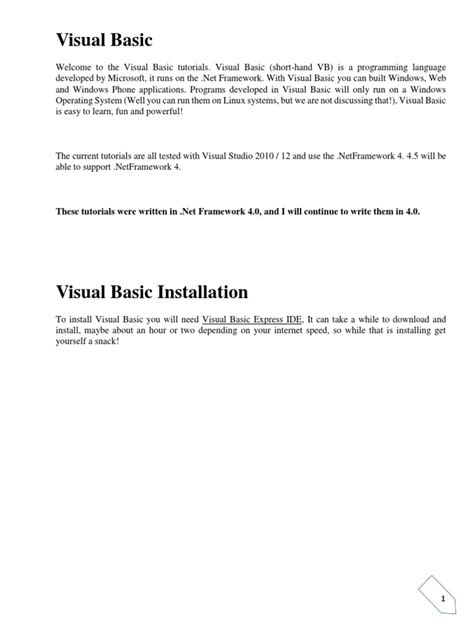 Toradh íomhá ar Microsoft Visual Basic Tutorial PDF
