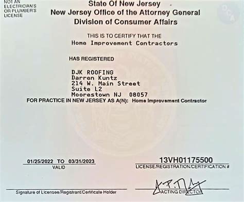 Image result for NJ Contractor License