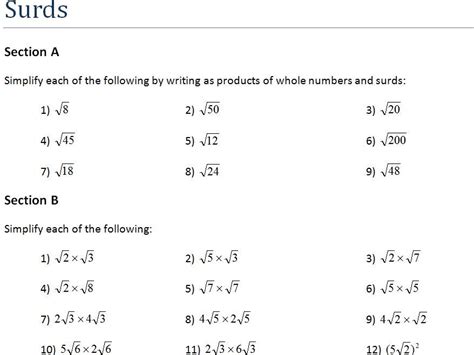 Toradh íomhá ar How to Calculate Surds in Maths