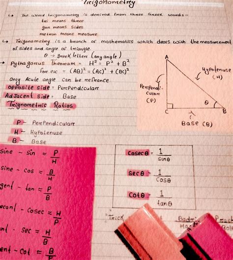 Toradh íomhá ar Trigonometry Math Note