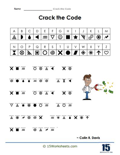 Cracking the Code Worksheet に対する画像結果