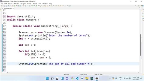 Image result for Sum of Odd Numbers in Java