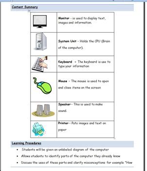 Toradh íomhá ar Computer Lesson Plan Cover Page