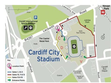 Image result for Cardiff City Stadium Map