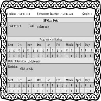 Toradh íomhá ar Editable IEP Data Sheets