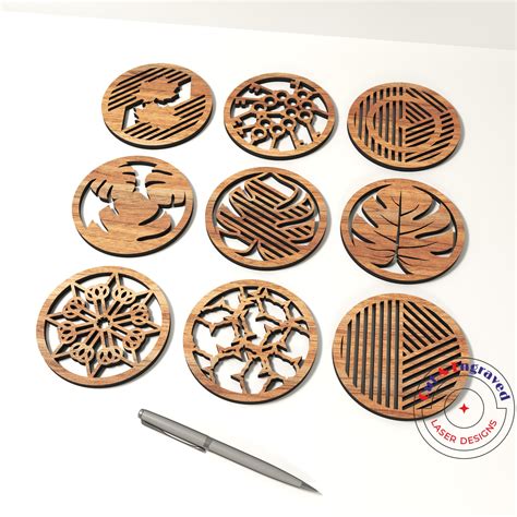Image result for Glowforge Patterns Free for Coasters