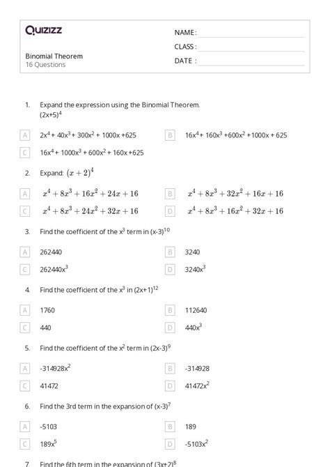 Image result for Grade Ten Math Binomial Questions