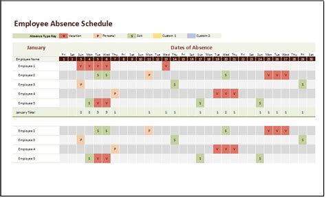Image result for Excel Absence Tracker Template
