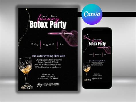 Image result for Botox and Bubbles Party Flyer