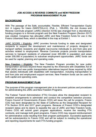 Image result for Program Management Plan Sample