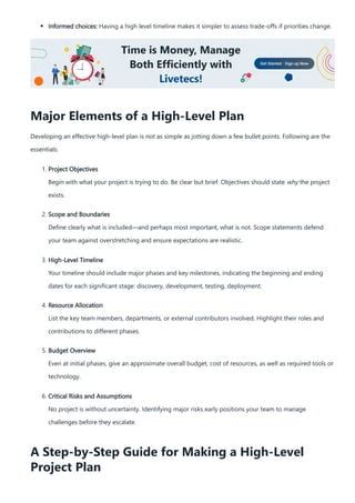 Image result for How to Create a High Level Project Plan