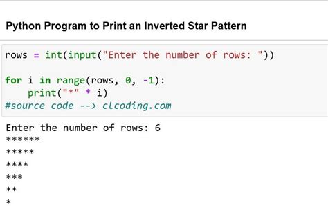 Image result for Inverted Pattern in Python
