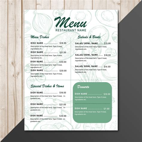 Image result for Simple Restaurant Menu Design