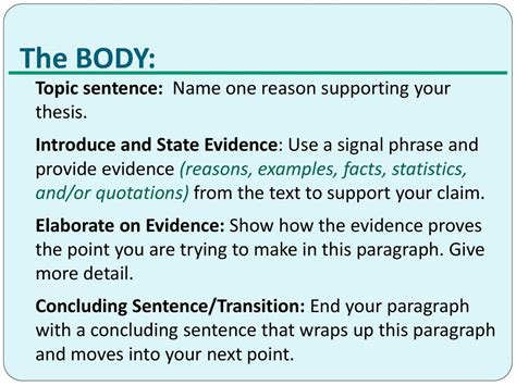 Topic Sentence First Body Paragraph に対する画像結果