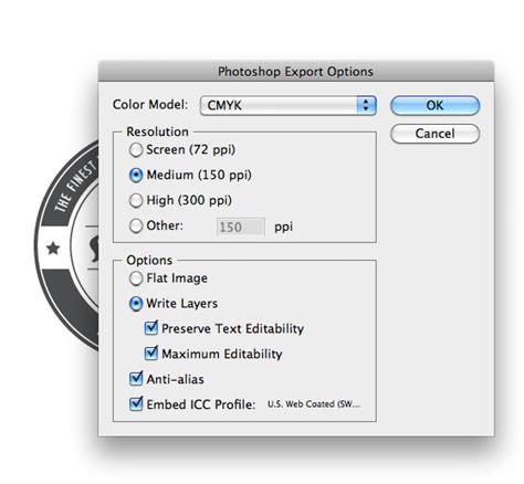 Toradh íomhá ar Photoshop Export Script