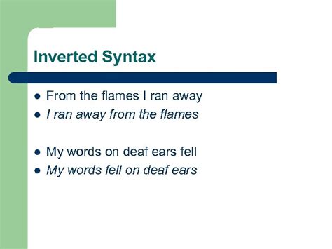 Image result for Inverted Syntax Examples